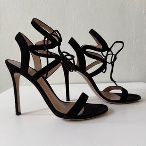 GIANVITTO ROSSI BLACK SUEDE HEELS SIZE EU 37